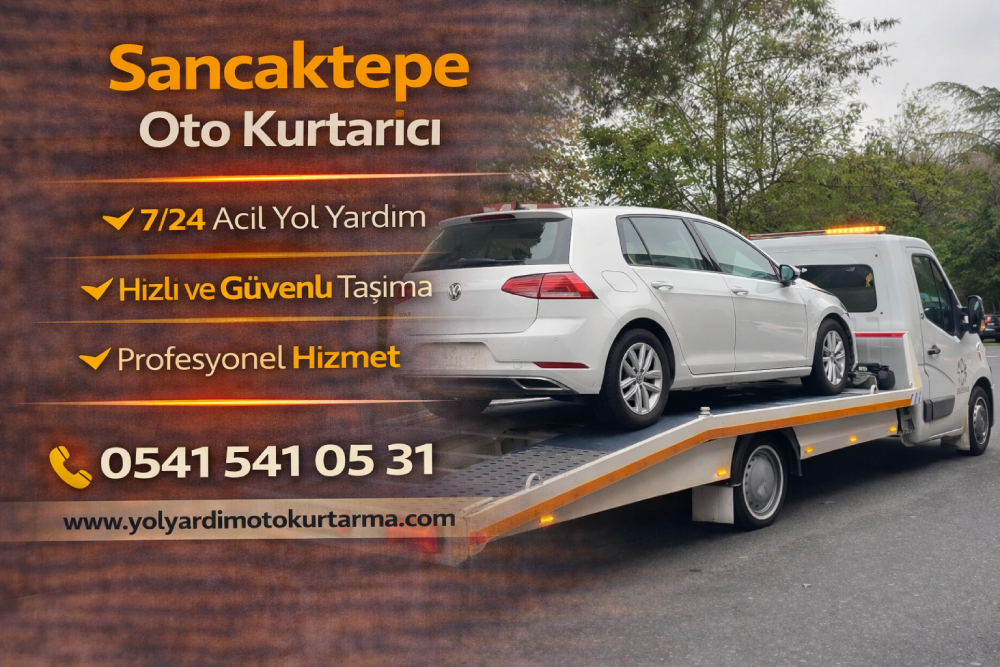 Sancaktepe oto kurtarıcı hizmeti ile arızalı aracın platformlu çekici yardımıyla güvenli şekilde taşınması