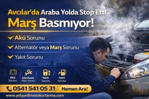 Avcılar’da Araba Yolda Stop Etti Marş Basmıyor