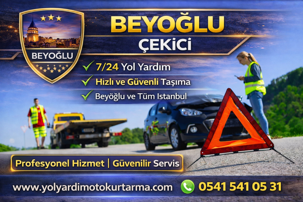 Beyoğlu çekici hizmeti ile 7/24 yol yardım ve güvenli araç çekme desteği