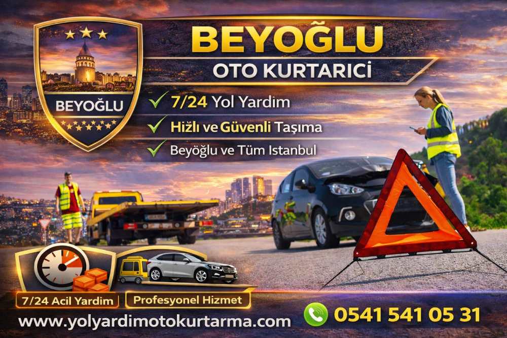 Beyoğlu oto kurtarıcı hizmeti ile 7/24 yol yardım ve güvenli araç taşıma desteği
