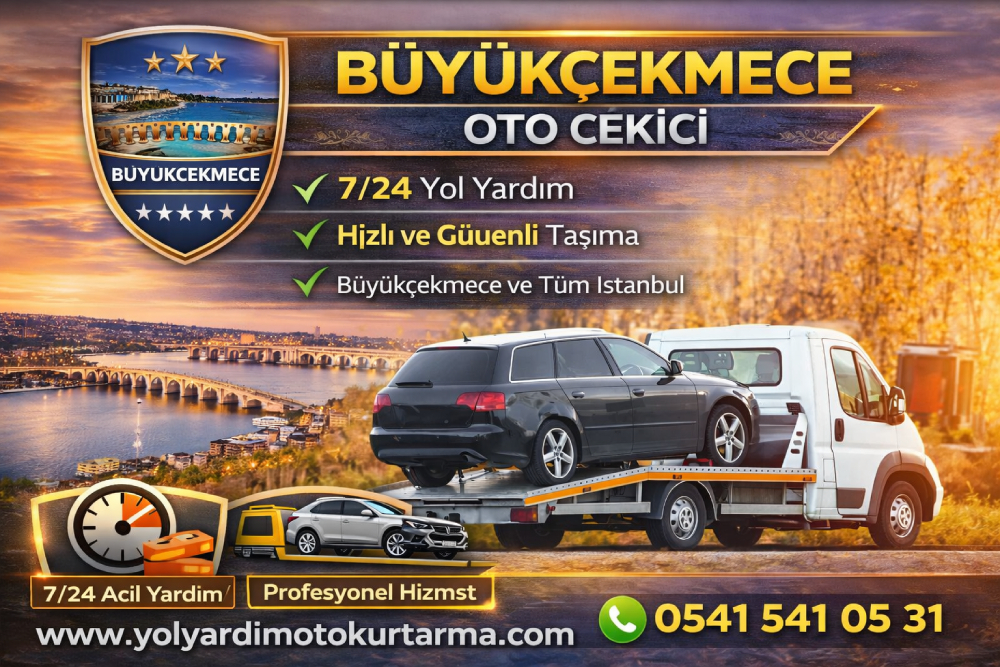 Büyükçekmece oto çekici ve 7/24 yol yardım oto kurtarma hizmeti