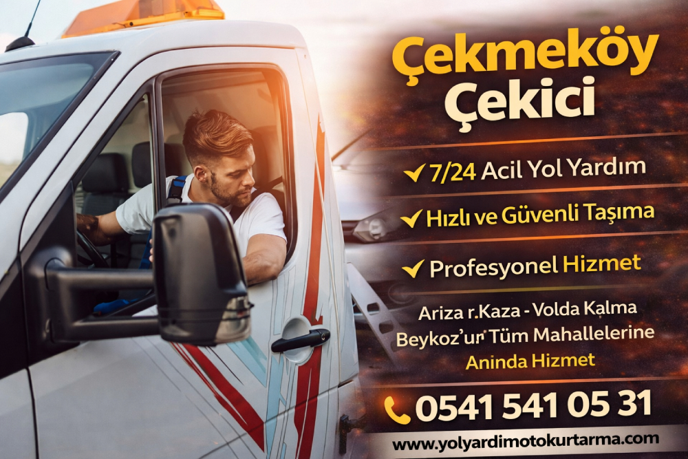 Çekmeköy çekici hizmeti, arızalı araç için 7/24 acil oto kurtarma ve yol yardım