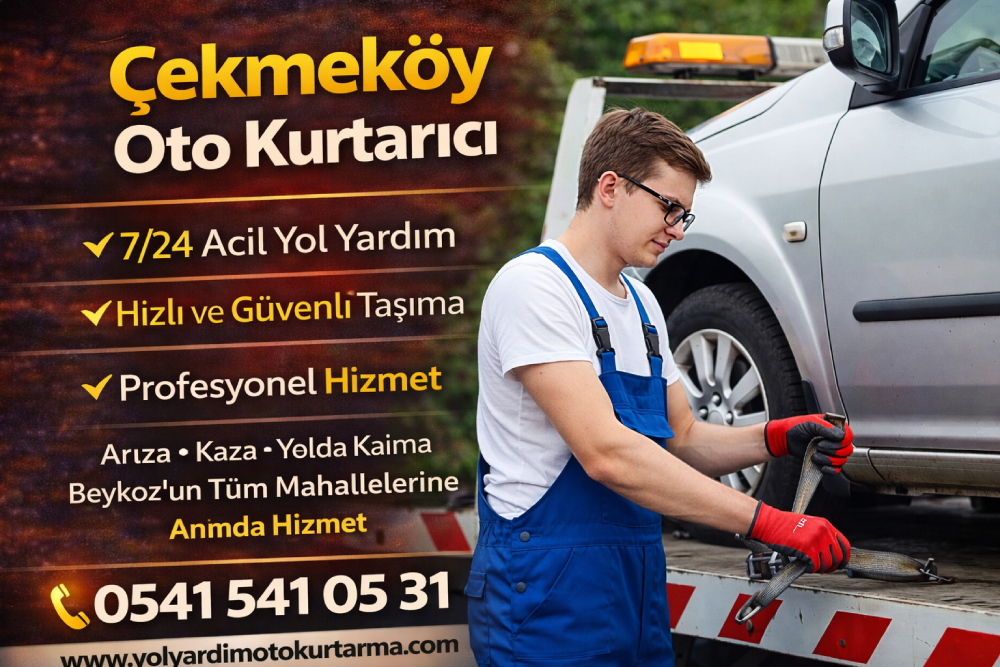 Çekmeköy oto kurtarıcı hizmeti, arızalı araç için 7/24 acil yol yardım ve profesyonel oto kurtarma