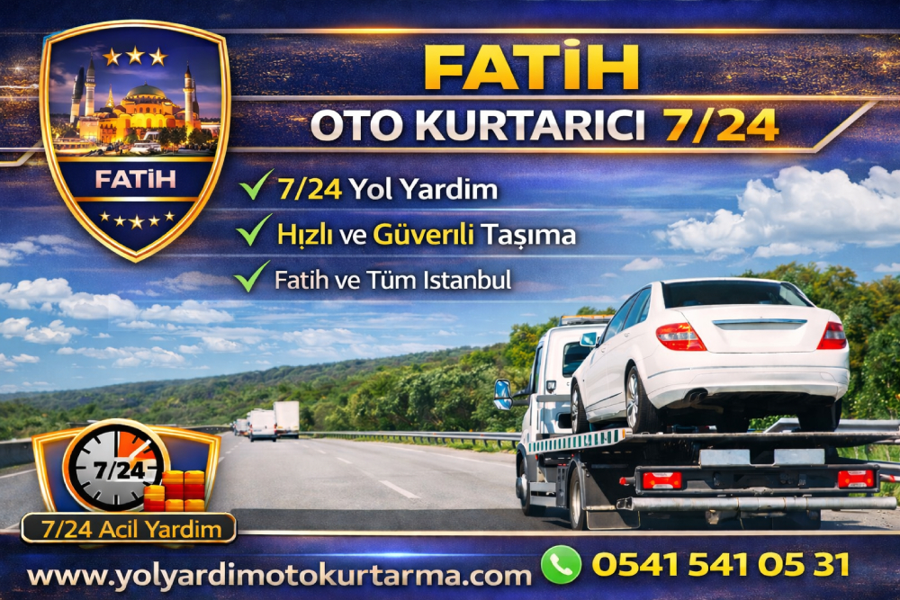 Fatih oto kurtarıcı 7/24 yol yardım ve araç çekici hizmeti