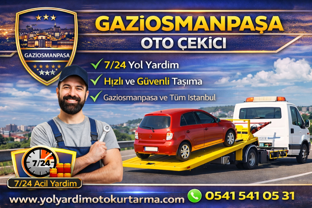 Gaziosmanpaşa oto çekici hizmeti, 7/24 yol yardım ve oto kurtarma aracı