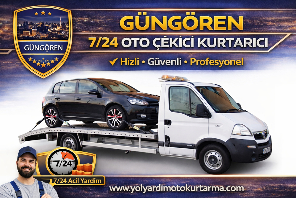 Güngören 7/24 oto çekici kurtarıcı hizmeti ile arızalı aracın profesyonel oto kurtarma aracıyla güvenli şekilde taşınması