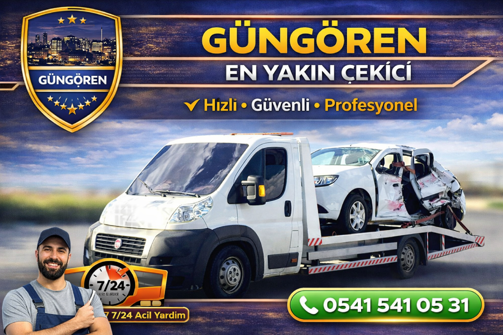 Güngören en yakın çekici hizmeti ile arızalı aracın 7/24 profesyonel oto çekici tarafından güvenli şekilde taşınması