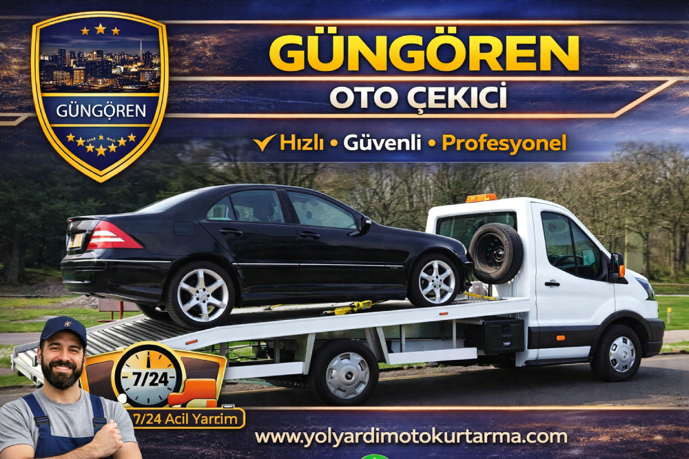 Güngören oto çekici hizmeti ile arızalı aracın 7/24 oto kurtarma aracıyla güvenli şekilde taşınması