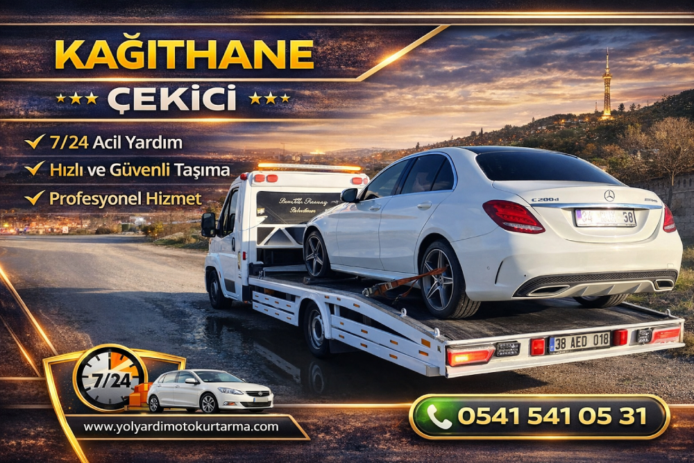 Kağıthane çekici hizmeti ile 7/24 oto çekici ve araç kurtarma hizmeti veren yol yardım aracı