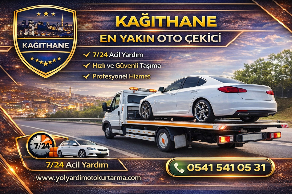 Kağıthane en yakın oto çekici hizmeti veren 7/24 yol yardım ve araç kurtarma aracı