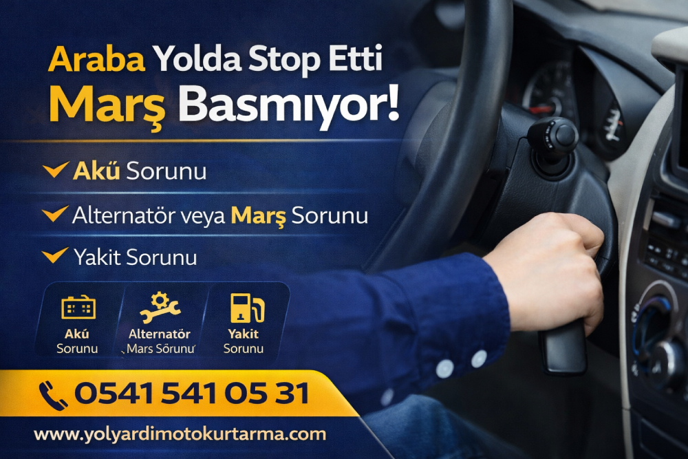 Kartal’da marş basmayan araç için yol yardım ve oto kurtarma müdahalesini gösteren servis görseli
