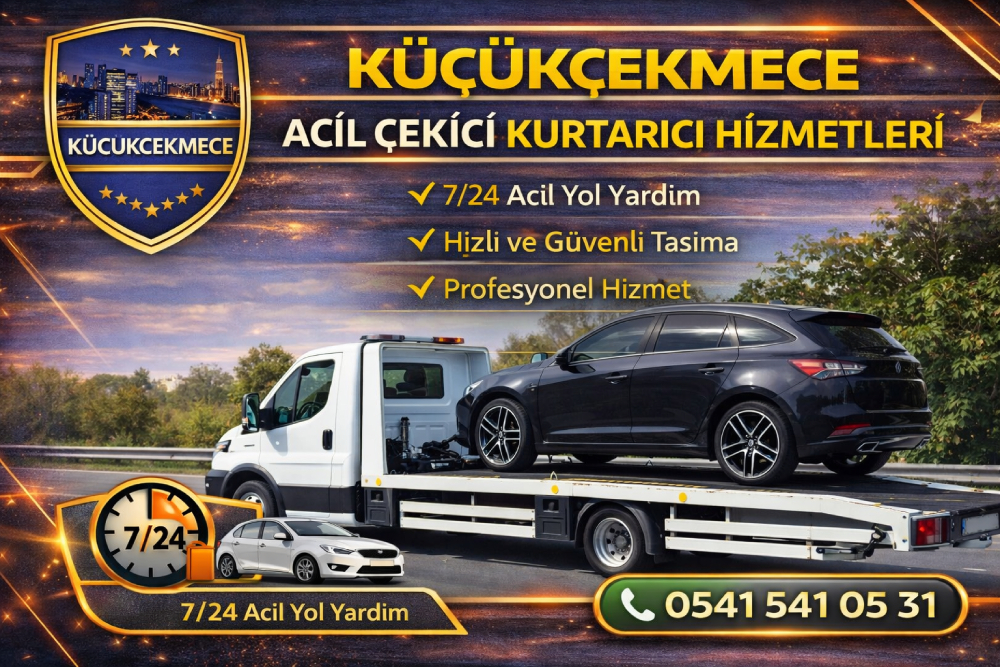 Küçükçekmece acil çekici ve oto kurtarıcı hizmeti, 7/24 yol yardım