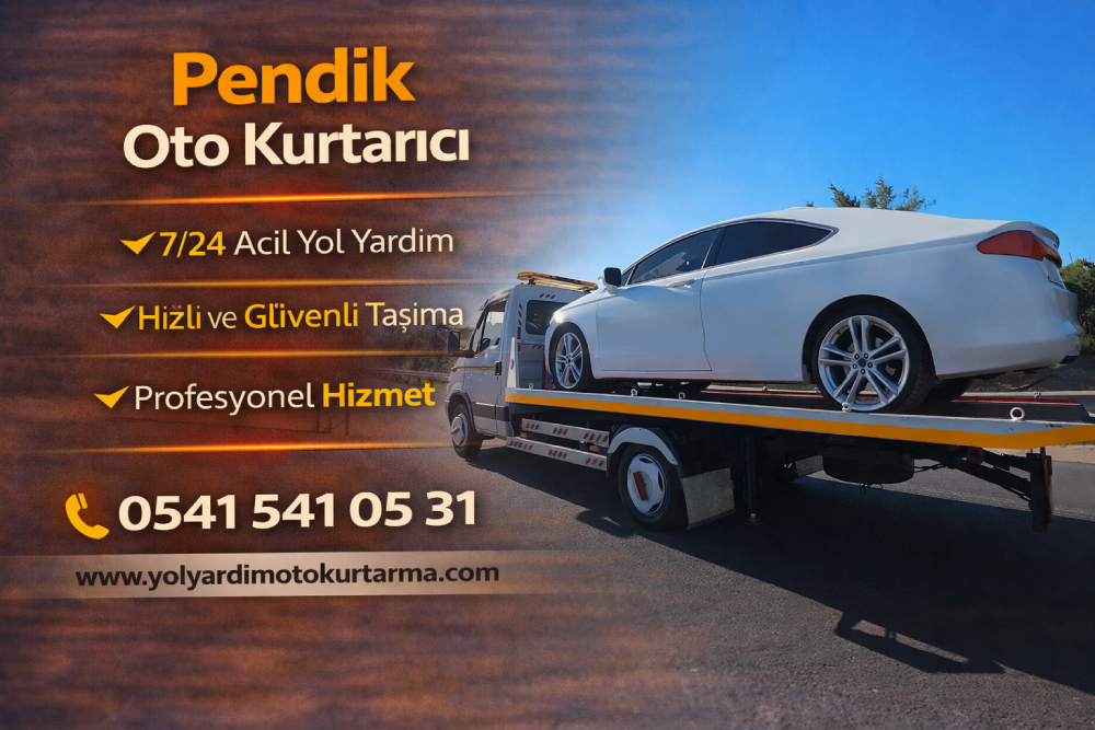 Pendik oto kurtarıcı hizmeti, çekici üzerinde taşınan arızalı otomobil