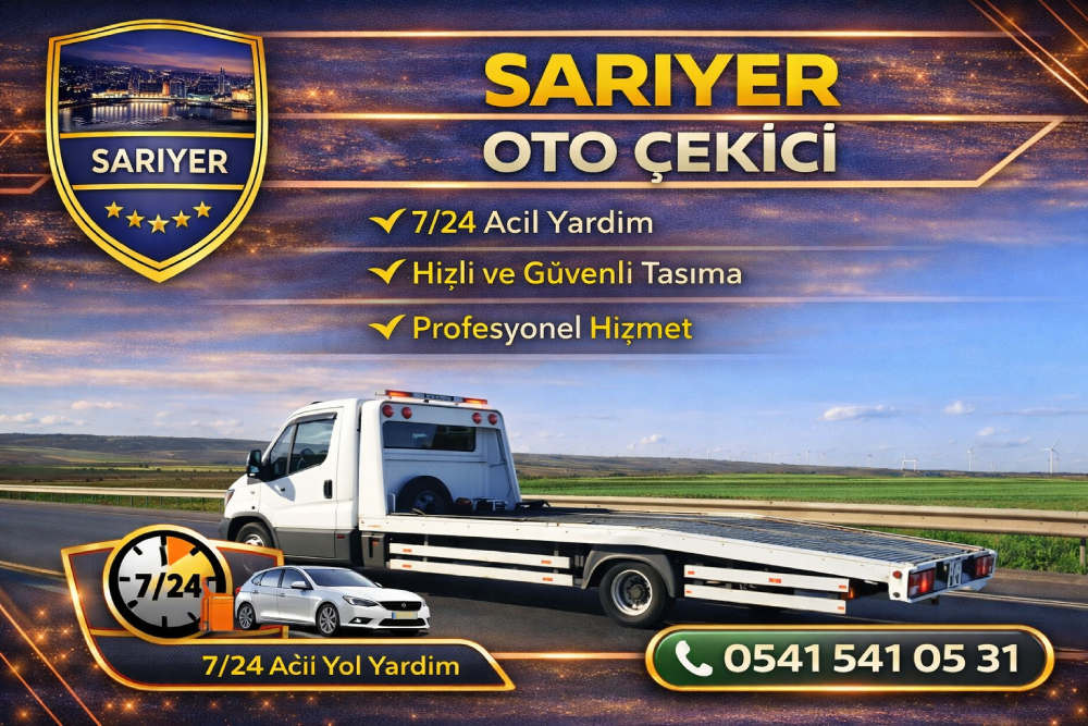 Sarıyer oto çekici ve yol yardım hizmeti, 7/24 oto kurtarma