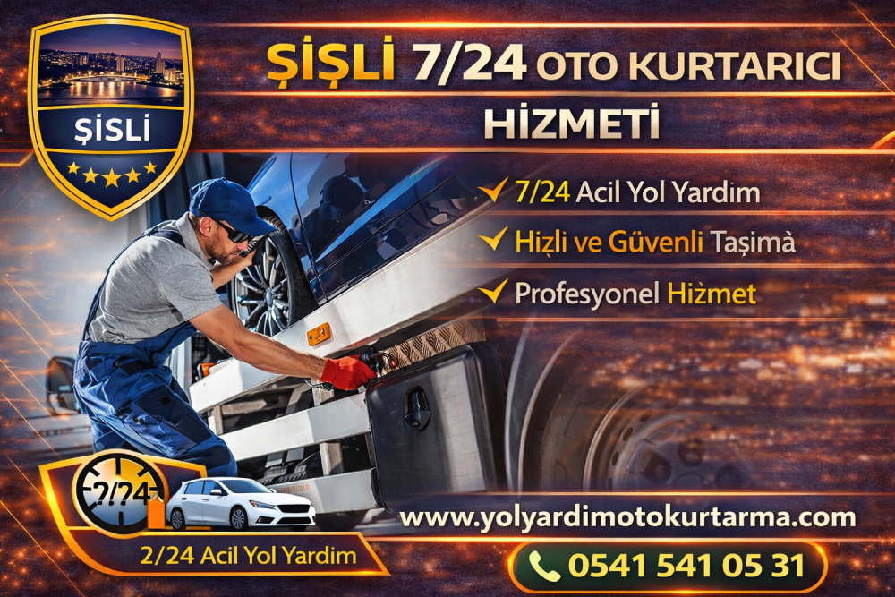 Şişli 7/24 oto kurtarıcı hizmeti, kaza ve arıza durumlarında acil yol yardım ve profesyonel çekici desteği