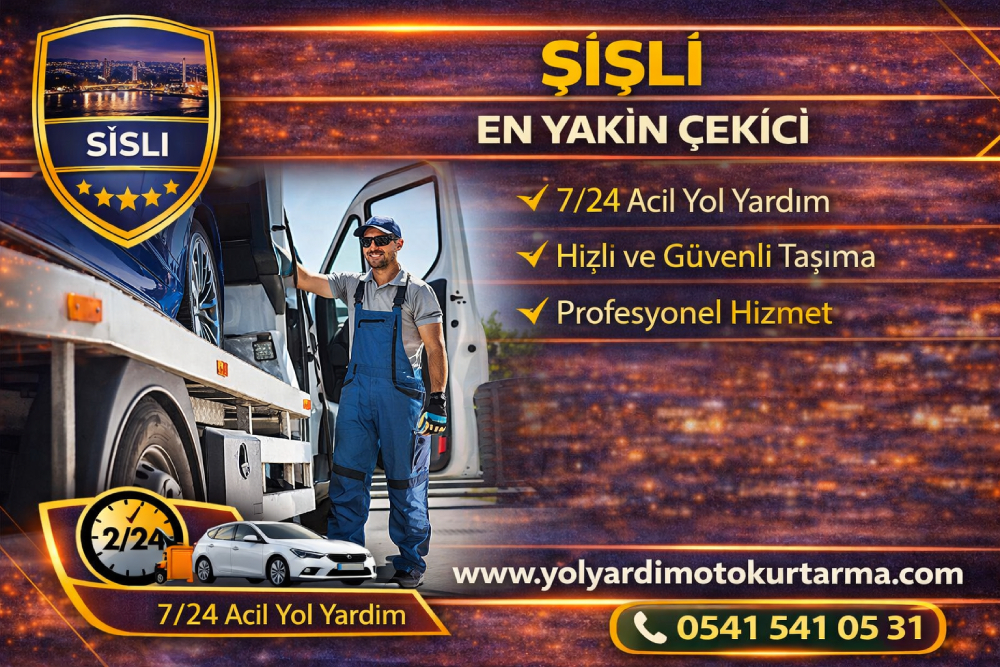 Şişli en yakın çekici hizmeti, kaza ve arıza durumlarında 7/24 hızlı yol yardım ve oto kurtarma