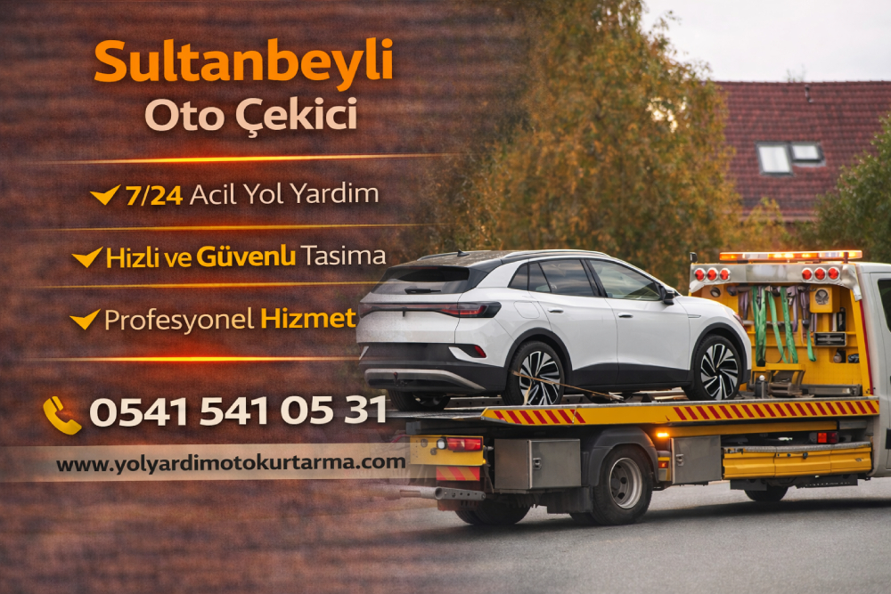 Sultanbeyli oto çekici hizmeti kapsamında arızalı aracın profesyonel çekici ile taşınması