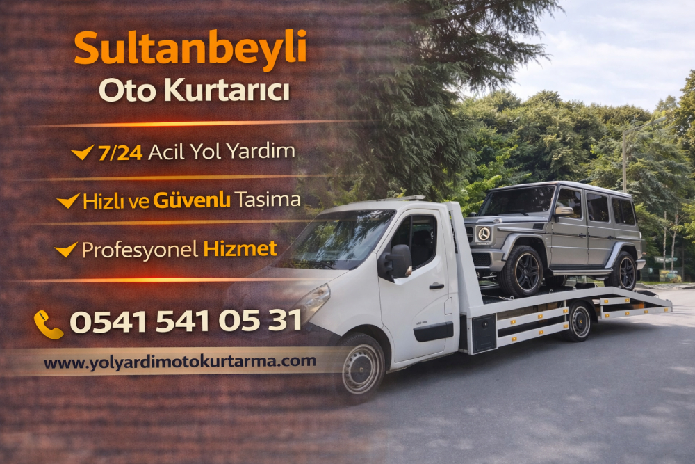 Sultanbeyli oto kurtarıcı hizmeti ile arızalı aracın çekici platformuna güvenli şekilde yüklenmesi