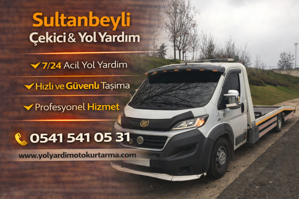 Sultanbeyli çekici yol yardım hizmeti kapsamında boş platformlu çekici aracın sahada hizmet vermesi