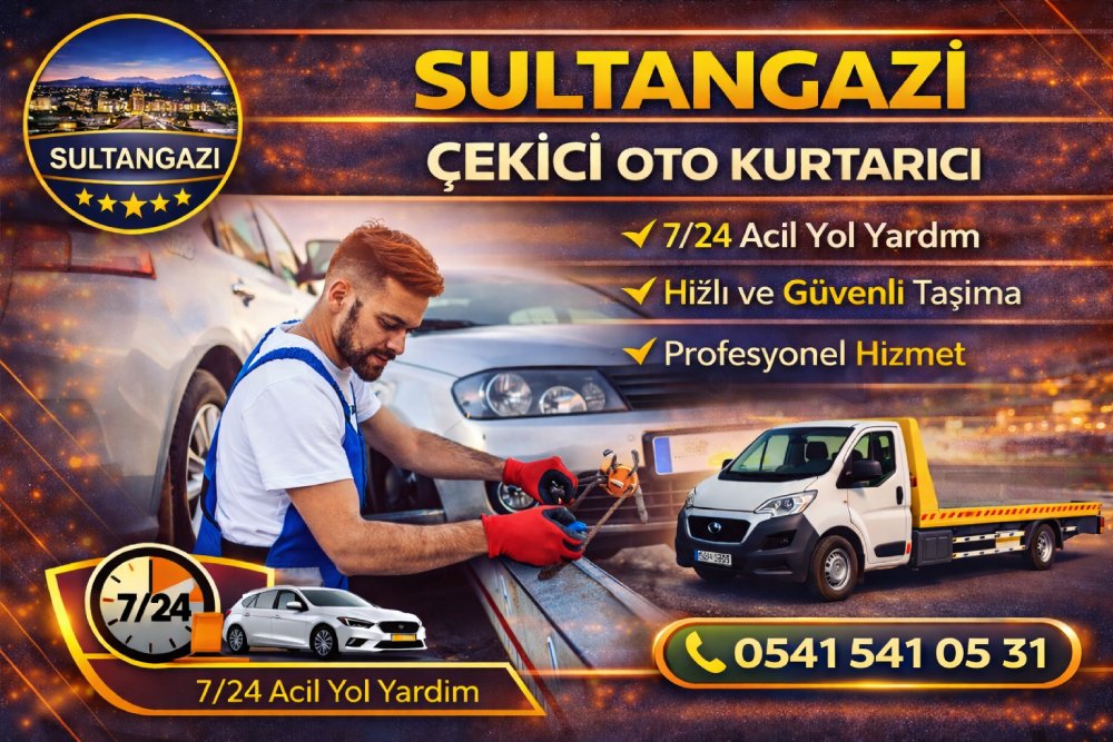 Sultangazi çekici oto kurtarıcı hizmeti, arızalı ve kazalı araçlar için 7/24 profesyonel yol yardım