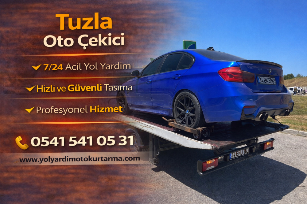 Tuzla oto çekici hizmeti ile arızalı aracın güvenli şekilde çekiciye yüklenmesi