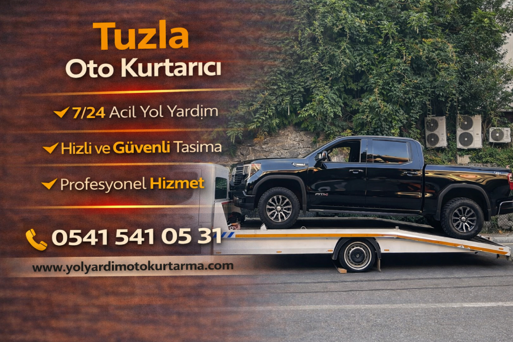 Tuzla oto kurtarıcı hizmeti ile arızalı aracın güvenli şekilde platform çekiciye taşınması