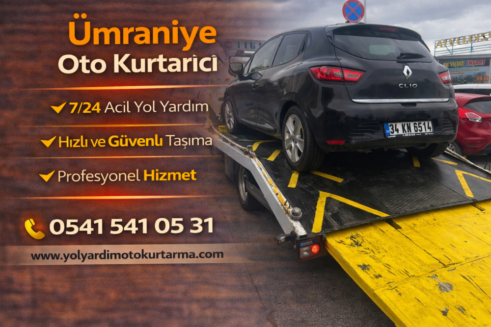 Ümraniye oto kurtarıcı hizmeti ile arızalı aracın platformlu çekiciyle güvenli şekilde taşınması