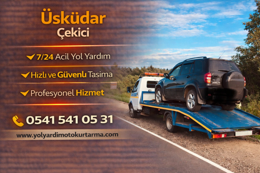 Üsküdar çekici hizmeti kapsamında oto kurtarma aracıyla güvenli araç çekme işlemi