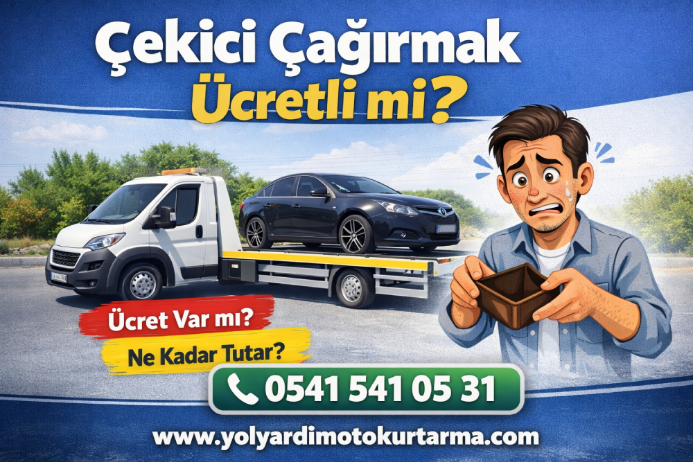 Çekici çağırmak ücretli mi, oto çekici fiyatları ve yol yardım hizmeti görseli