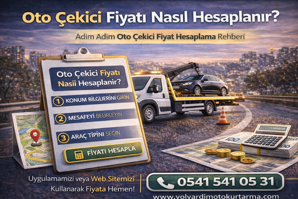 Oto çekici fiyat hesaplama rehberi km başına çekici ücreti ve araç çekme fiyatı hesaplama örneği
