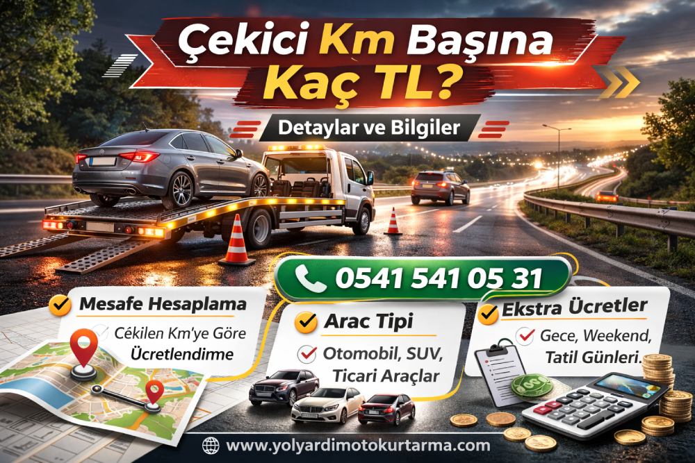 Çekici km fiyat bilgisi oto çekici km başına ücret araç çekme fiyatları ve yol yardım maliyet hesaplama