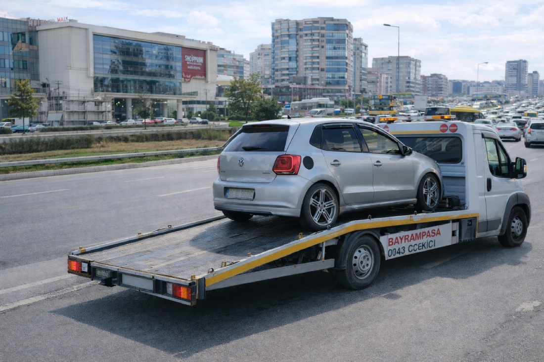 Bayrampaşa oto çekici aracı ile arızalı otomobilin güvenli şekilde taşınması – 7/24 acil yol yardım hizmeti