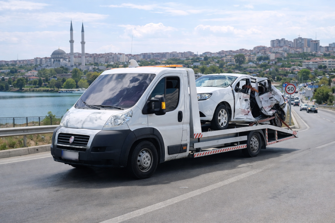 Büyükçekmece çekici aracı ile arızalı otomobilin güvenli şekilde taşınması – 7/24 oto kurtarma ve yol yardım hizmeti