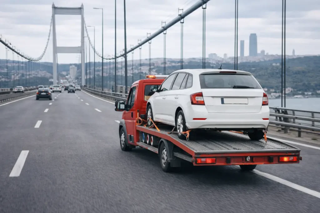 FSM köprüsü çekici hizmeti arızalanan aracın oto çekici ile taşınması Fatih Sultan Mehmet Köprüsü yol yardım