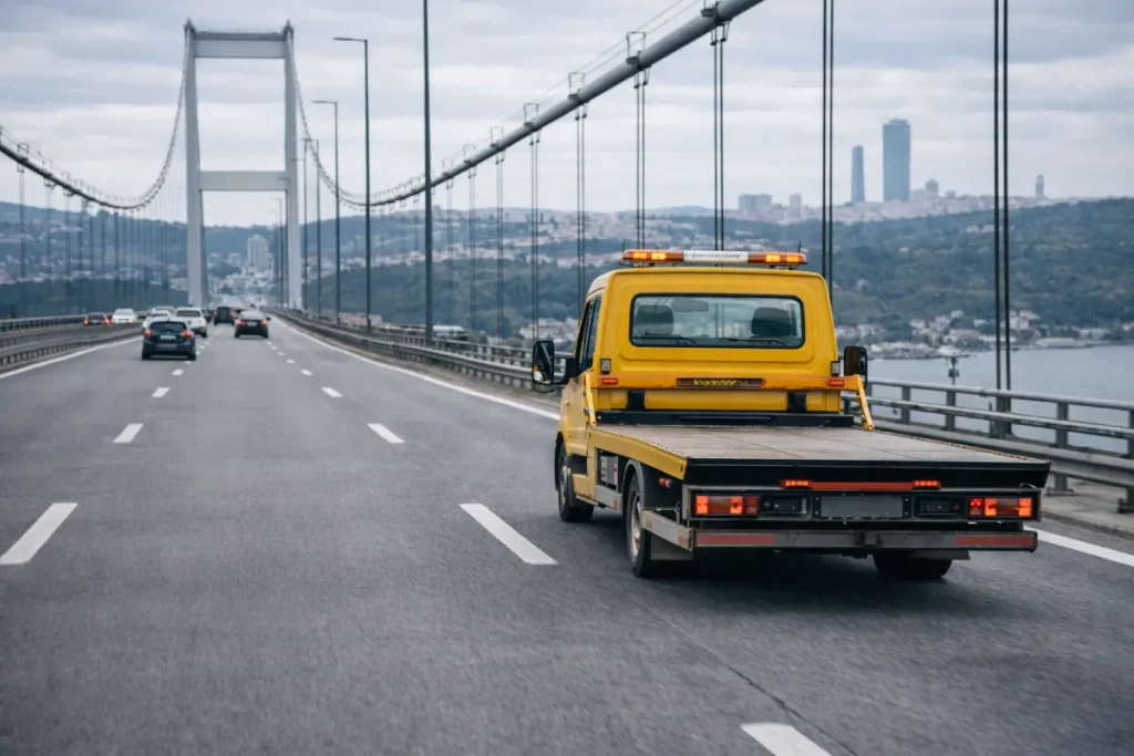 FSM köprüsü oto kurtarma hizmeti arızalanan aracın çekici ile taşınması Fatih Sultan Mehmet Köprüsü yol yardım