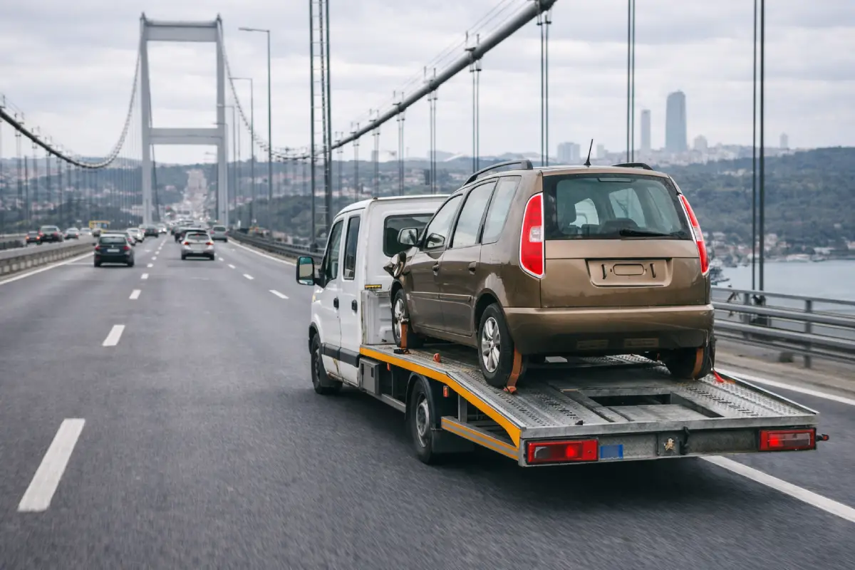 FSM köprüsü oto çekici hizmeti arızalanan aracın çekici ile taşınması Fatih Sultan Mehmet Köprüsü yol yardım