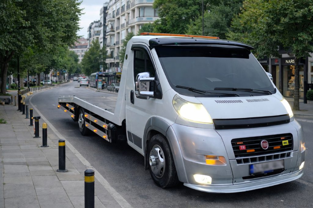 Göktürk çekici aracı ile arızalı otomobilin İstanbul Göktürk bölgesinde 7/24 güvenli şekilde taşınması