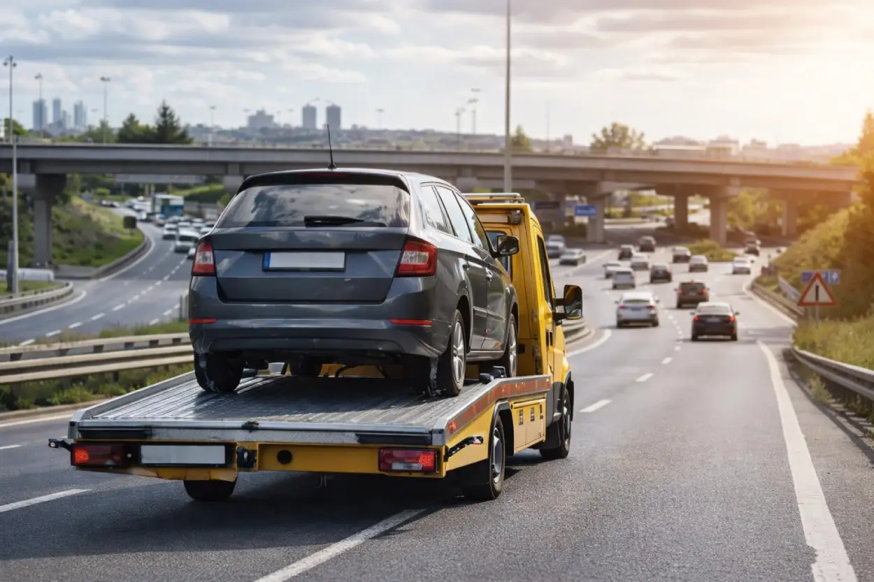 Hasdal Kavşağı oto çekici hizmeti ile arızalı aracın güvenli şekilde taşınması