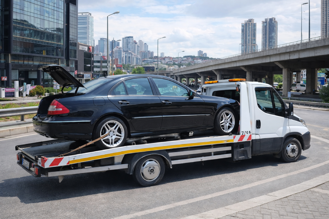 Seyrantepe oto çekici aracı ile arızalı otomobilin İstanbul Seyrantepe bölgesinde 7/24 güvenli şekilde taşınması