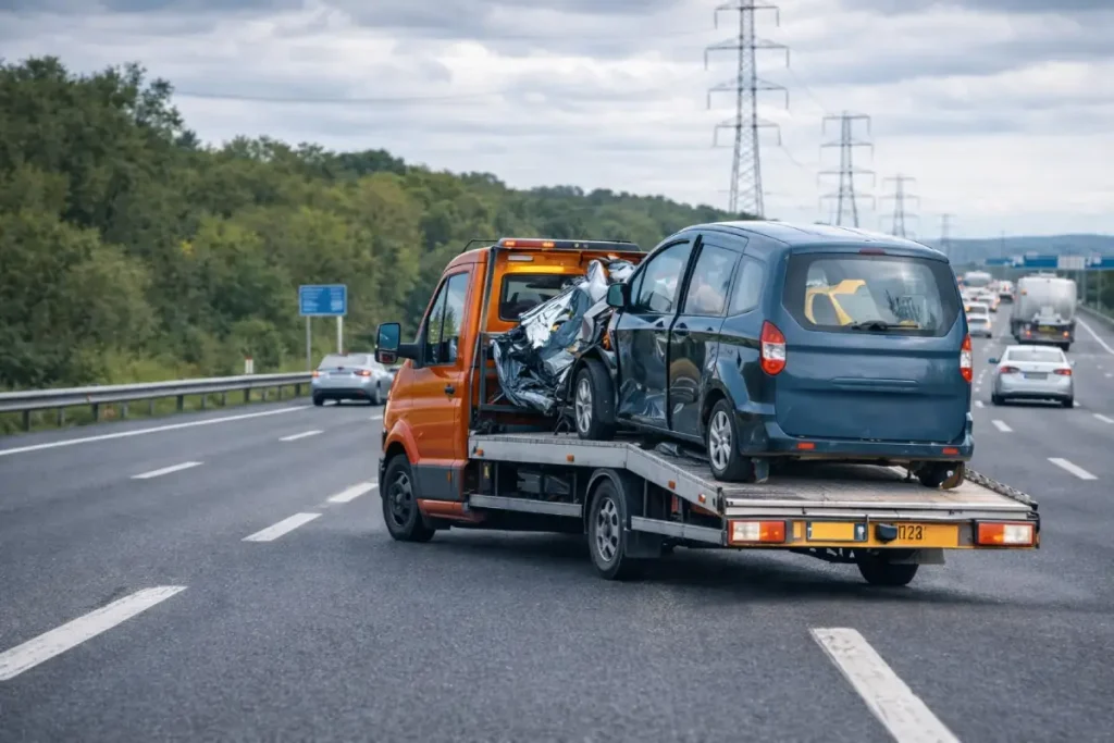 TEM otoyolu kaza sonrası çekici hizmeti kaza yapan aracın oto çekici ile taşınması TEM otoyolu araç kurtarma