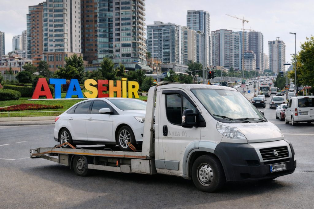 Ataşehir oto çekici aracı ile arızalı otomobilin güvenli şekilde taşınması – 7/24 acil yol yardım hizmeti