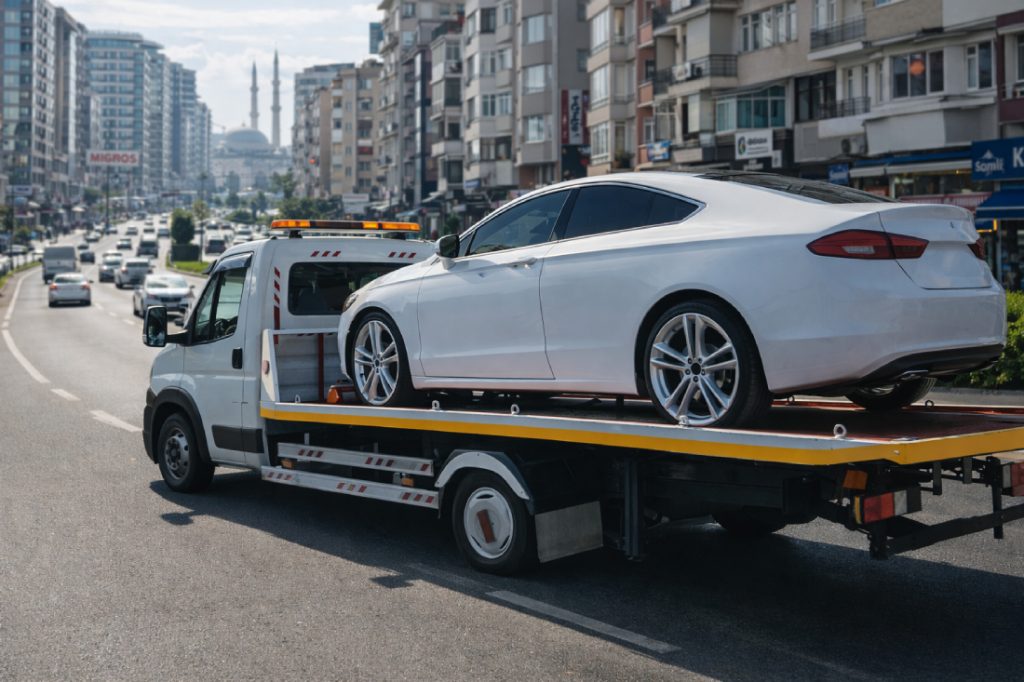 Güneşli çekici aracı ile arızalı otomobilin İstanbul Güneşli bölgesinde 7/24 güvenli şekilde taşınması